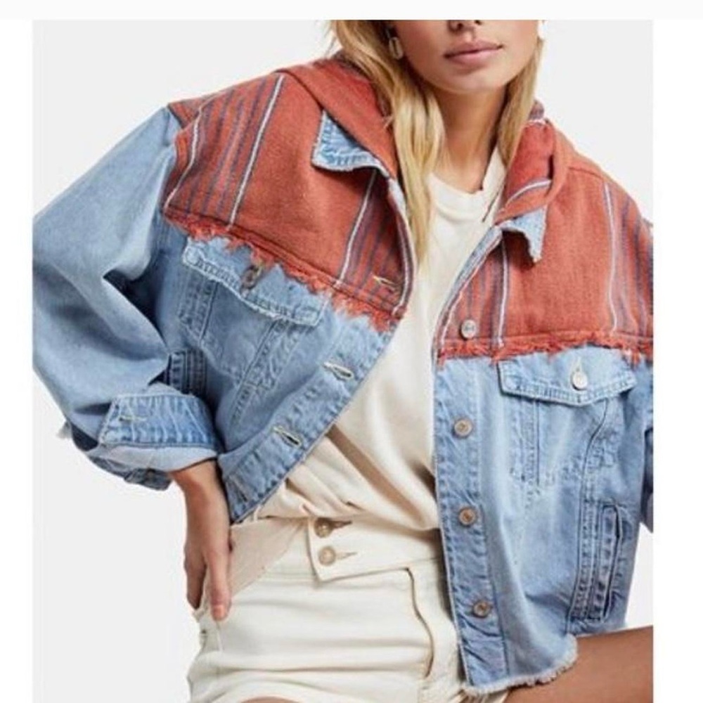Free People Baja hooded denim jack